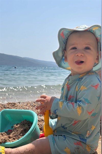 Miela Kids / Alt üst erkek bebek mayo set-Dinoland Mint Çok Renkli