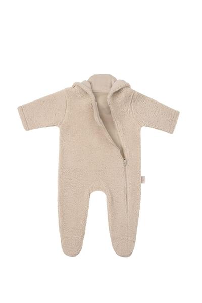 Miela Kids / Ayı Kulaklı Kapüşonlu Peluş Tulum Bej