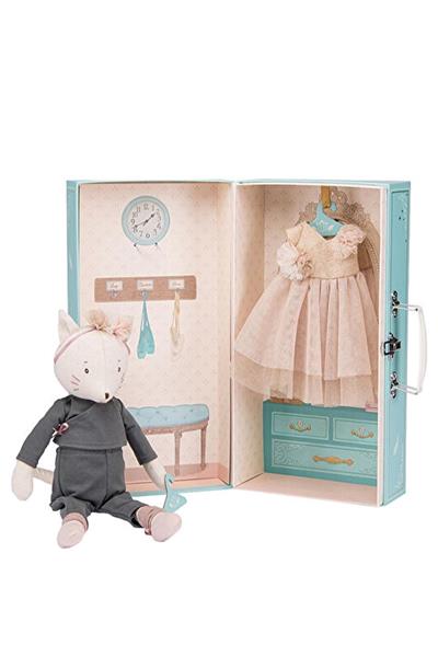 Moulin Roty / Küçük Valiz Gardrop - Kedi Çok Renkli