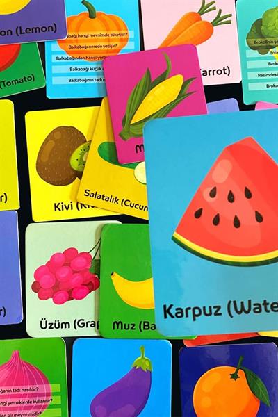 Neo Bebek / Meyve - Sebze Zeka Kartları Çok Renkli