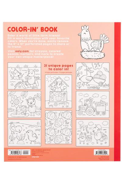 Ooly Boyama Kitabı - Little Farm Animals Çok Renkli