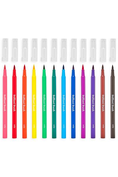 Ooly Brilliant Brush Fırça Uçlu 12li Keçeli Kalem Çok Renkli
