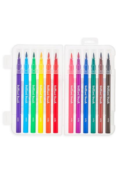 Ooly Brilliant Brush Fırça Uçlu 12li Keçeli Kalem Çok Renkli