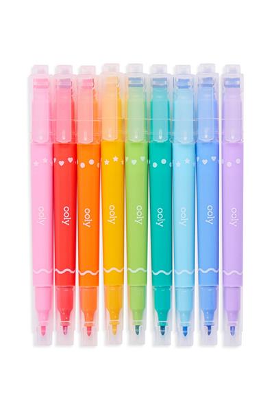 Ooly Confetti Stamp Çift Uçlu 9lu Keçeli Kalem Çok Renkli
