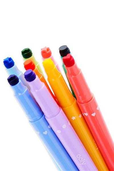 Ooly Confetti Stamp Çift Uçlu 9lu Keçeli Kalem Çok Renkli