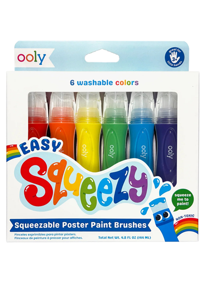 Ooly / Easy Squeezy 6lı Sıkılabilir Fırça Uçlu Boya Çok Renkli