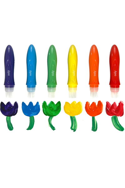 Ooly / Easy Squeezy 6lı Sıkılabilir Fırça Uçlu Boya Çok Renkli