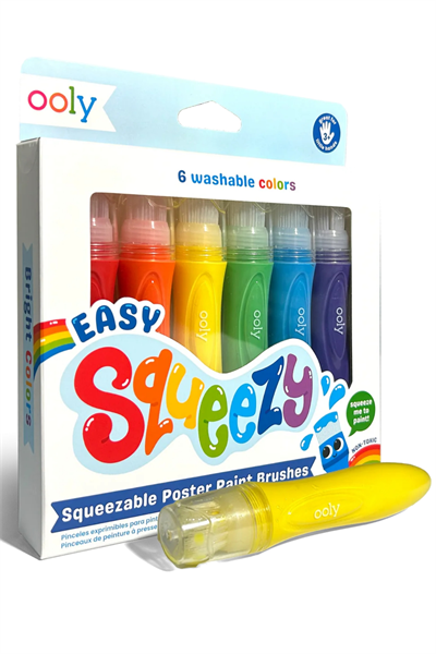 Ooly / Easy Squeezy 6lı Sıkılabilir Fırça Uçlu Boya Çok Renkli