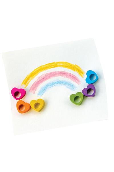Ooly Heart Ring 6’lı Mum Boya Çok Renkli