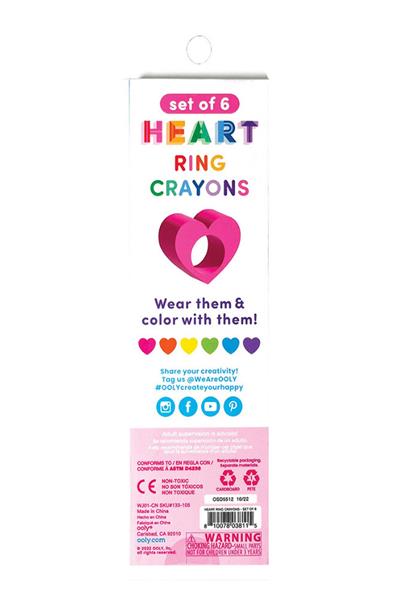 Ooly Heart Ring 6’lı Mum Boya Çok Renkli