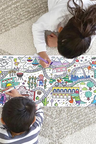 Ooly Katlanabilir Boyama Kitabı - Dino Picnic Party Çok Renkli