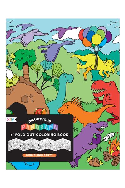 Ooly Katlanabilir Boyama Kitabı - Dino Picnic Party Çok Renkli