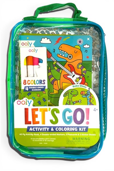 Ooly Let's Go! Taşınabilir Aktivite Boyama Seti - Robo Dinos Çok Renkli