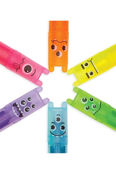 Ooly Mini Monster Kokulu Neon 6lı Highlighter Çok Renkli