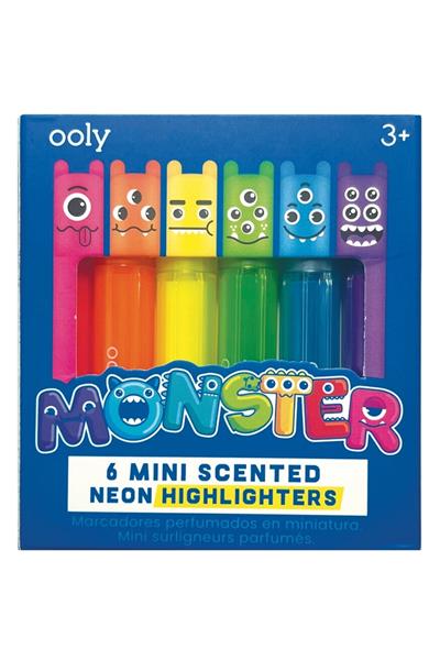 Ooly Mini Monster Kokulu Neon 6lı Highlighter Çok Renkli