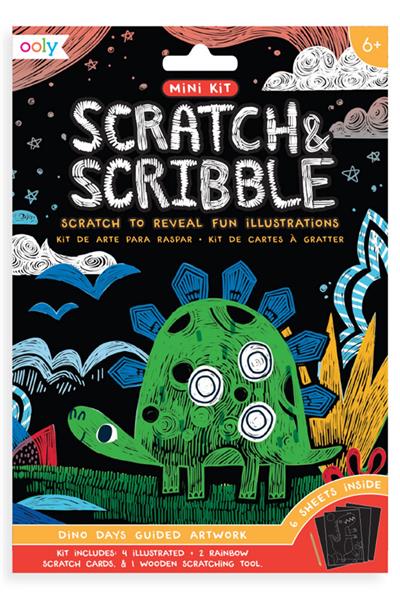 Ooly Mini Scratch & Scribble - Dino Days Çok Renkli
