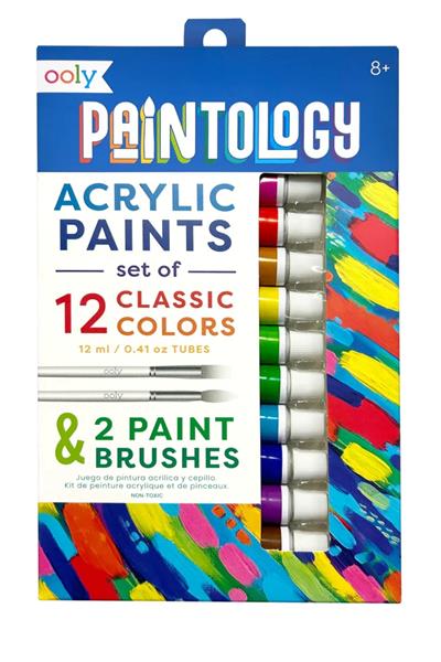 Ooly / Paintology Akrilik 12li Boya Seti - Klasik Renkler Çok Renkli