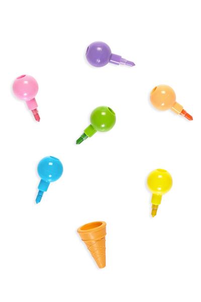 Ooly Rainbow Scoops 6 Renkli Silinebilir Mum Boya Çok Renkli