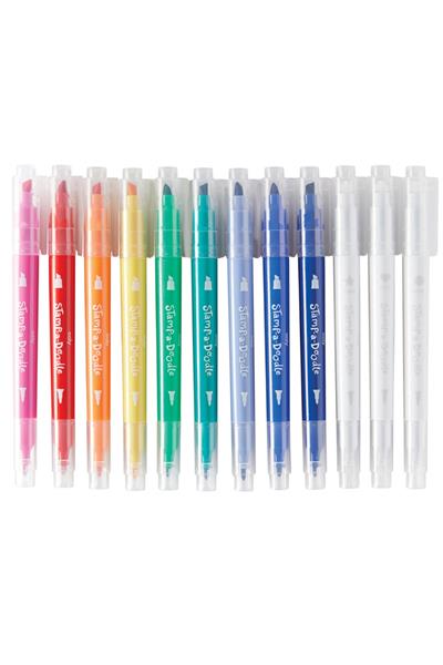 Ooly Stamp A Doodle Çift Uçlu 12li Keçeli Kalem Çok Renkli