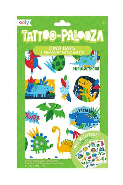 Ooly Tattoo Palooza Geçici Dövme Seti - Dino Days Çok Renkli