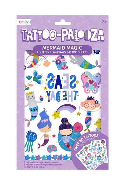 Ooly Tattoo Palooza Geçici Dövme Seti - Mermaid Magic Çok Renkli