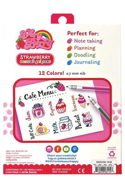Ooly Very Berry Çilek Kokulu 12li Jel Kalem Çok Renkli