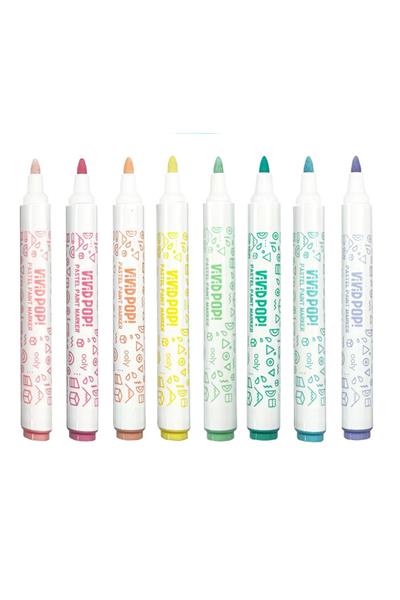 Ooly Vivid Pop! Su Bazlı 8li Keçeli Kalem - Pastel Çok Renkli