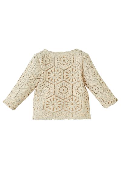 Patique / Boho Raw Hırka Keten Elbise 2LiTakım Krem