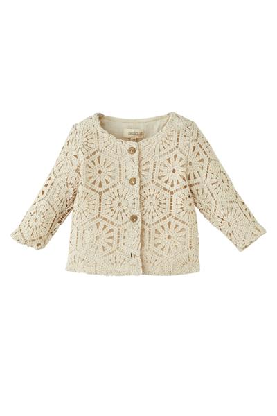 Patique / Boho Raw Hırka Keten Elbise 2LiTakım Krem