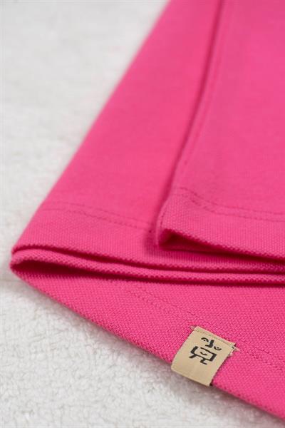 Pink Rainbow Kısa Kollu Çocuk Polo Yaka Elbise Pembe