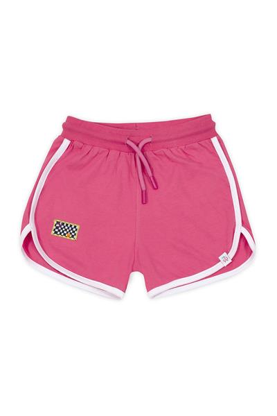Beetlebeez / Retro White Striped Short - Retro Model Beyaz Biyeli Çocuk Kısa Şort - (Pembe Kordonlu) Pembe