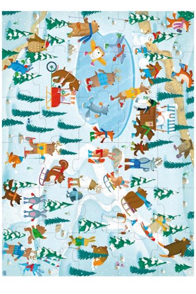 Sassi /ANIMALS ON ICE GIANT PUZZLE 30 PARÇA Çok Renkli