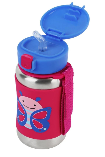 Skip Hop Zoo Pipetli Paslanmaz Çelik Suluk Kelebek Çok Renkli