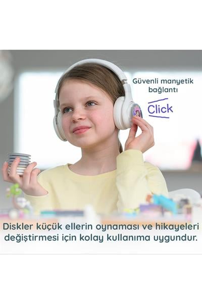 StoryPhones Bundle - Çocuklar İçin Kulak Üstü Kulaklık - Bluetooth - App ile Uyumlu - Beyaz Çok Renkli