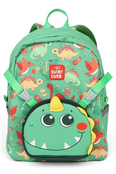 Supercute Two in One Dinosaur Sırt Çantası Yeşil