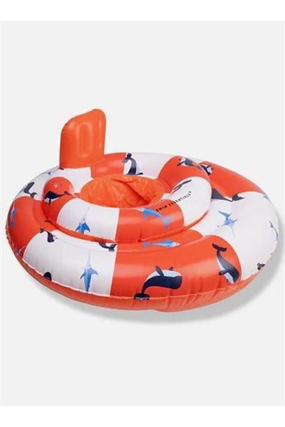 Swim Essentials Ocean Stripes Bebek Sırt Destekli Yüzme Simidi 0-1 Yaş Çok Renkli