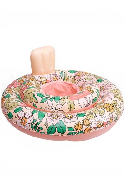 Swim Essentials Pink Blossom Bebek Sırt Destekli Yüzme Simidi 0-1 Yaş Çok Renkli