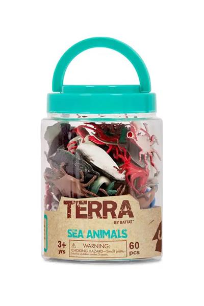 Terra 60 Parça Tüp İçinde Küçük Oyun Seti - Deniz Canlıları Çok Renkli