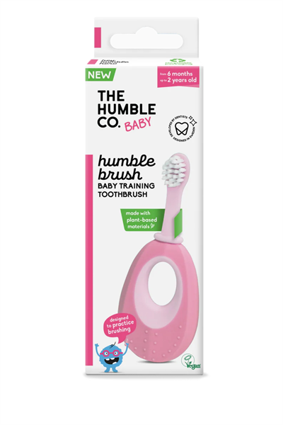 The Humble Co. / Humble Brush Baby Bebekler için Alıştırma Diş Fırçası Pembe