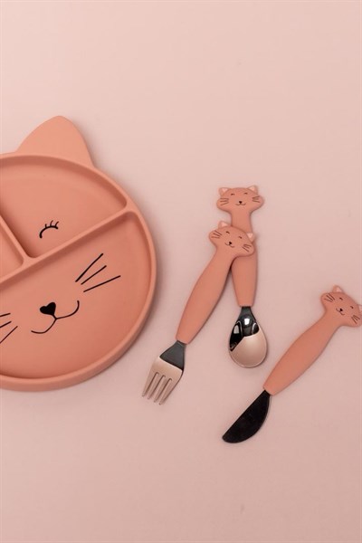 Trixie / Mrs. Cat Silikon Çatal Kaşık Bıçak Seti Çok Renkli