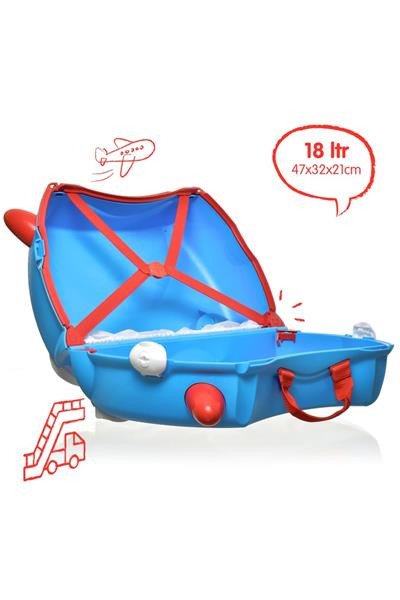 Trunki Çocuk Bavulu - Uçak Amelia Çok Renkli