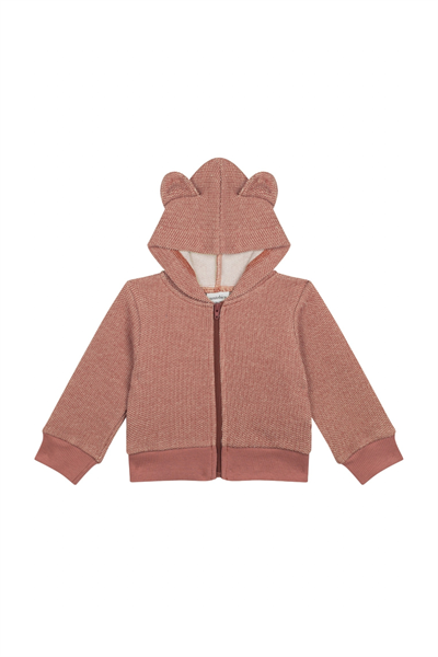 Antebies / Turuncu Futter Ayı Kulaklı Sweatshirt Pantolon Set Turuncu