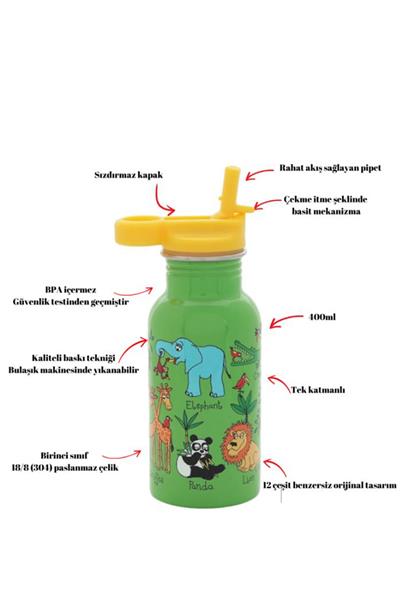 TYRRELL KATZ JUNGLE PİPETLİ ÇELİK SULUK 400ML Çok RenkliMATARA