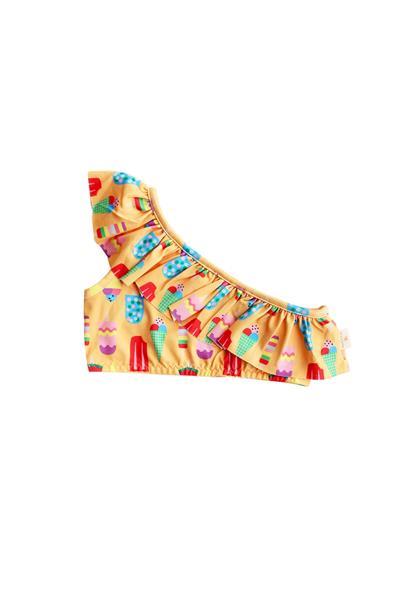 UV Korumalı Ruffle Tek Omuz - Ice Cream Çok Renkli