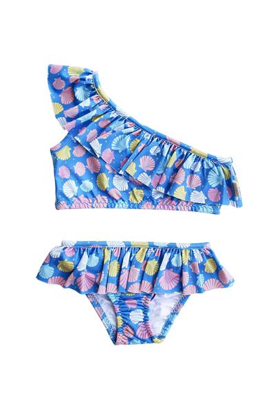 UV Korumalı Ruffle Tek Omuz - Sea Shell Çok Renkli