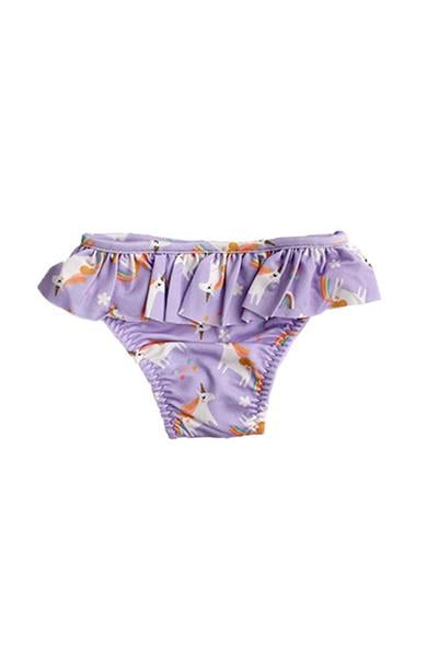 UV Korumalı Uzun Kollu Mayo Set - Rainbow Unicorn Lilac Çok Renkli