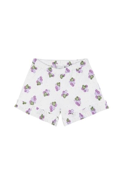 Üzüm Sezonu Şortlu Pijama Takımı Mor
