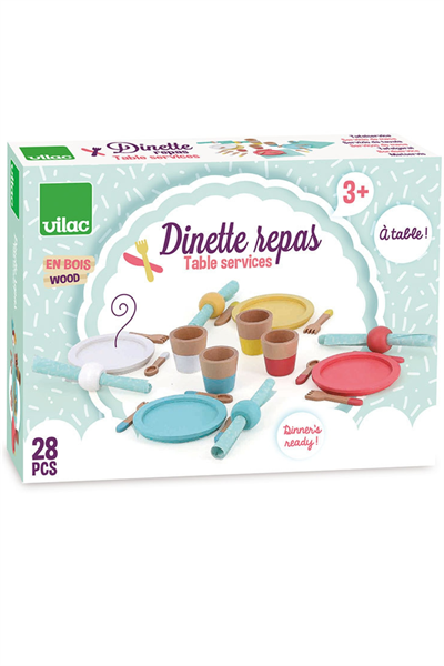 Vilac - Ahşap Yemek Seti Çok Renkli