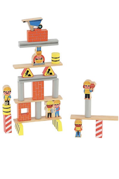 Vilac - Construction Site Equilibrist Game - İnşaat Denge Oyunu - Ingela P.Arrhenius Çok Renkli