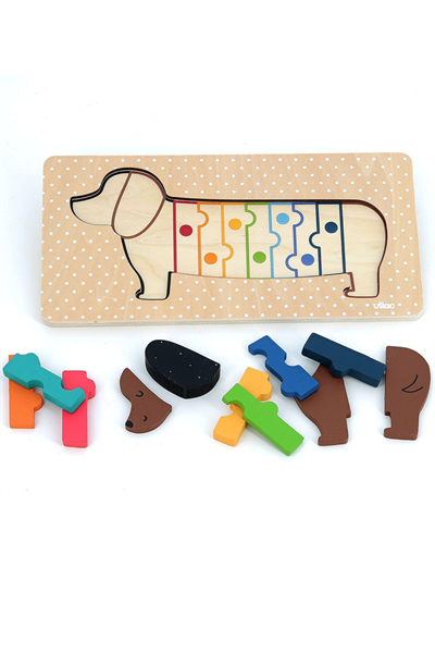 Vilac - Dog wooden puzzle - Ahşap Köpek Puzzle - Andy Westface Çok Renkli